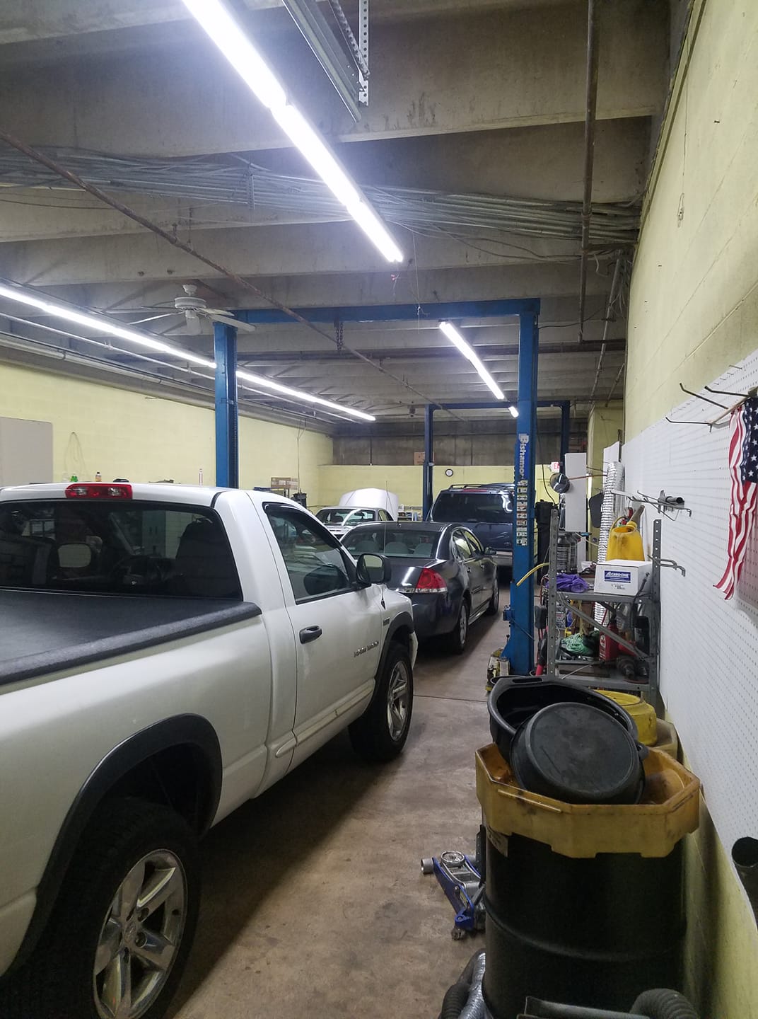 Inside the New Level Auto Service repair shop in Rockville, MD