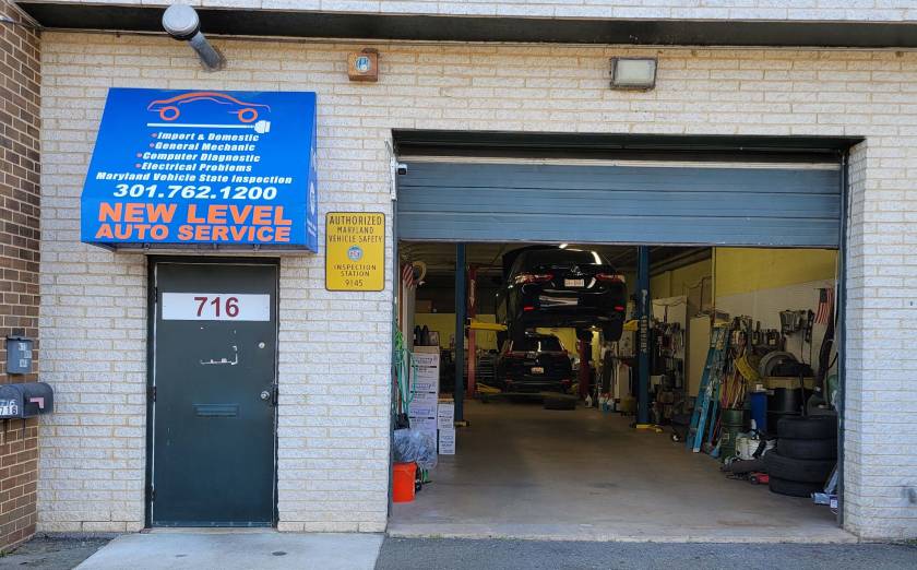 New Level Auto Service shop front at 716 E Gude Dr, Rockville, MD