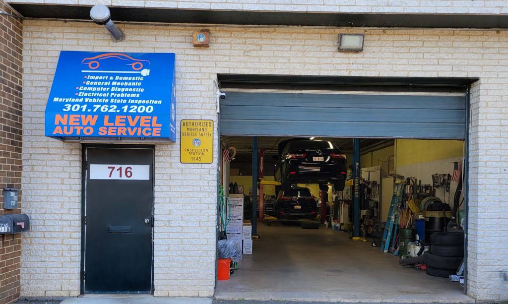 New Level Auto Service shop and service bay at 716 E Gude Dr, Rockville, MD