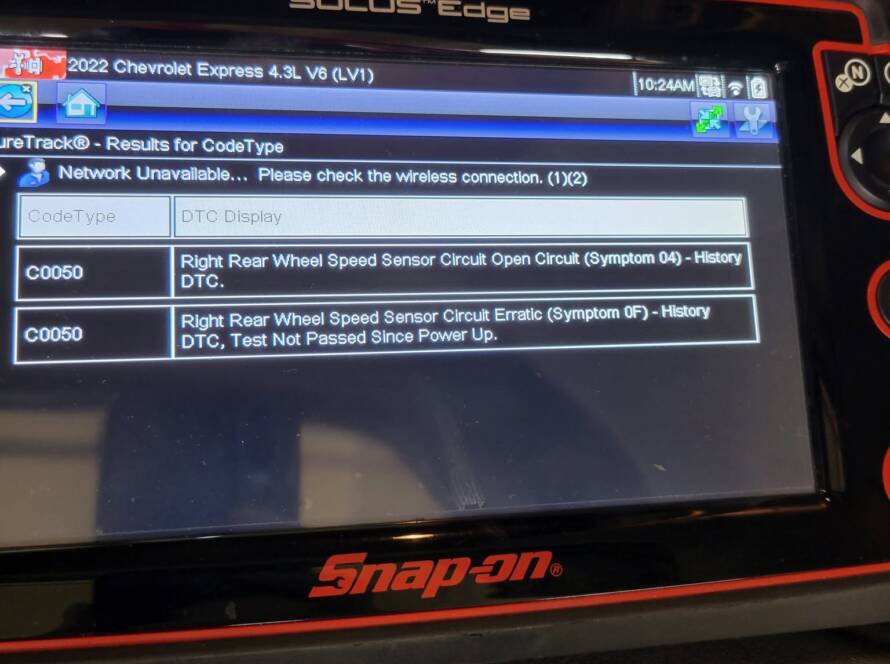 Rear wheel speed sensor replaced during an ABS repair at New Level Auto Service